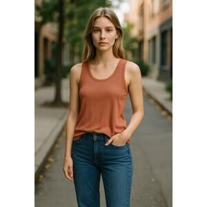 HOUSE OF HARLOW 1960 Ribbed Tank Top Size M Pink Casual Sleeveless NEW